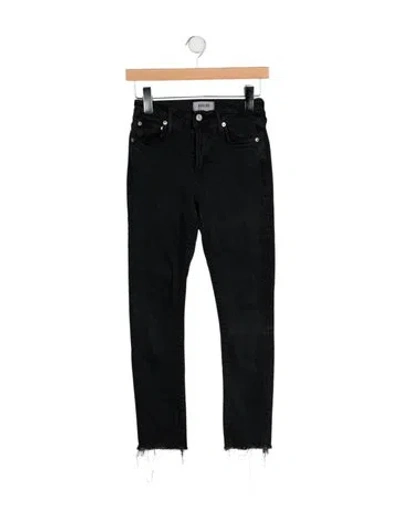 Pre-owned Agolde Mid-rise Skinny Leg Jeans In Black
