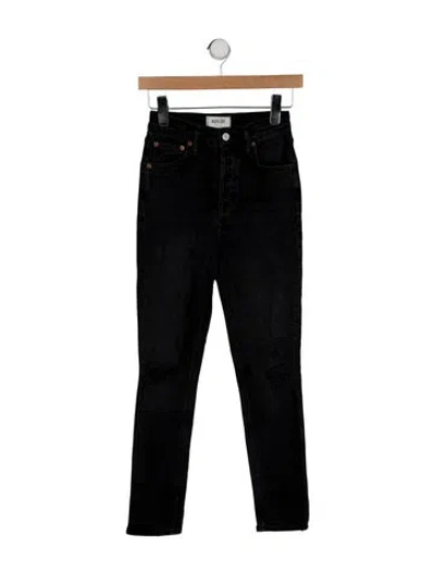 Pre-owned Agolde Mid-rise Skinny Leg Jeans In Black