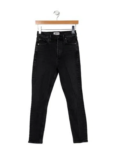 Pre-owned Agolde Mid-rise Skinny Leg Jeans In Black