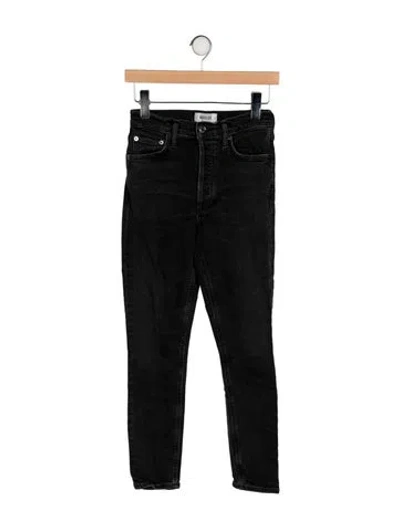 Pre-owned Agolde Mid-rise Skinny Leg Jeans In Black
