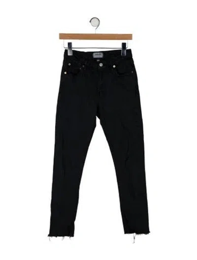 Pre-owned Agolde Mid-rise Skinny Leg Jeans In Black