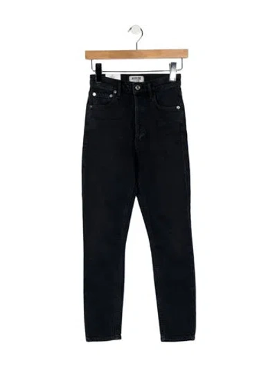 Pre-owned Agolde Mid-rise Skinny Leg Jeans In Black