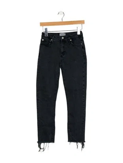 Pre-owned Agolde Mid-rise Skinny Leg Jeans In Black