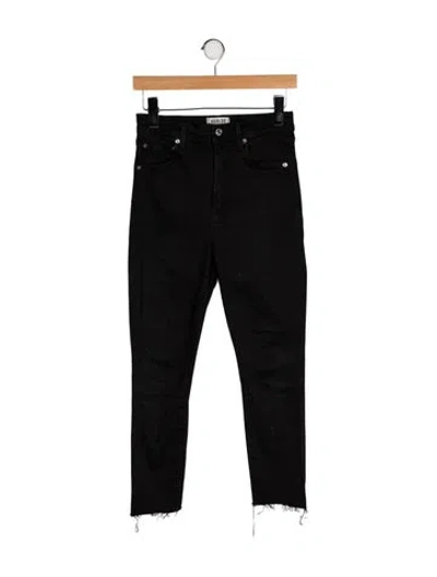 Pre-owned Agolde Mid-rise Skinny Leg Jeans In Black