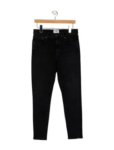 Pre-owned Agolde Mid-rise Skinny Leg Jeans In Black