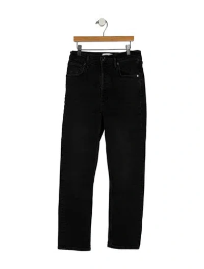 Pre-owned Agolde Mid-rise Skinny Leg Jeans In Black