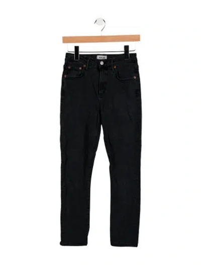 Pre-owned Agolde Mid-rise Skinny Leg Jeans In Black
