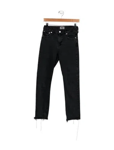 Pre-owned Agolde Mid-rise Skinny Leg Jeans In Black