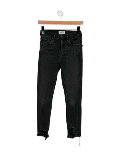 Pre-owned Agolde Mid-rise Skinny Leg Jeans In Black
