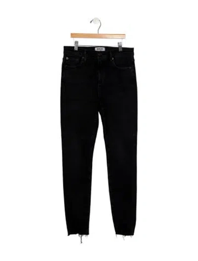 Pre-owned Agolde Mid-rise Skinny Leg Jeans In Black