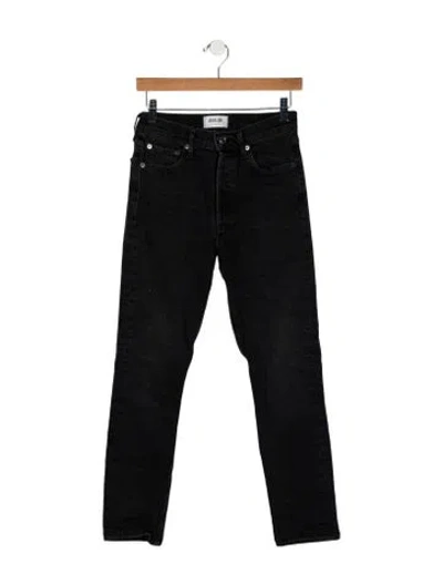 Pre-owned Agolde Mid-rise Skinny Leg Jeans In Black