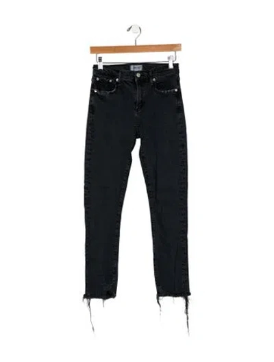 Pre-owned Agolde Mid-rise Skinny Leg Jeans In Black