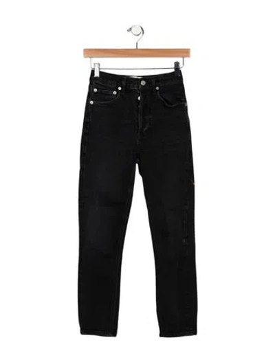 Pre-owned Agolde Mid-rise Skinny Leg Jeans In Black