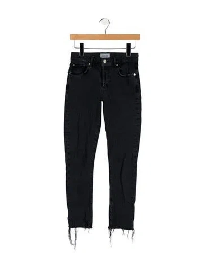 Pre-owned Agolde Mid-rise Skinny Leg Jeans In Black