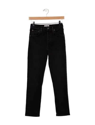 Pre-owned Agolde Mid-rise Skinny Leg Jeans In Black