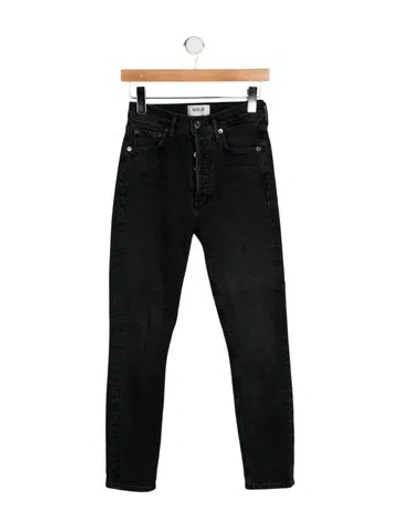 Pre-owned Agolde Mid-rise Skinny Leg Jeans In Black