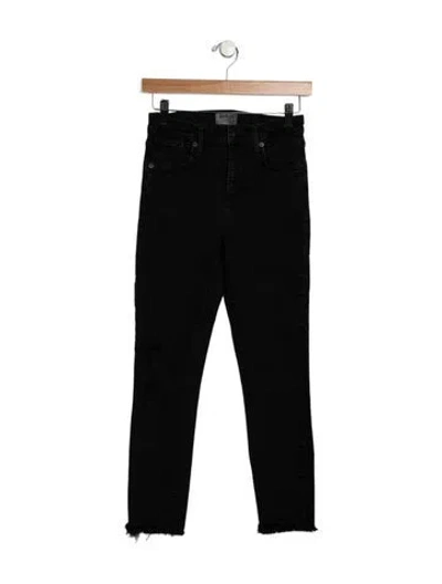 Pre-owned Agolde Mid-rise Skinny Leg Jeans In Black