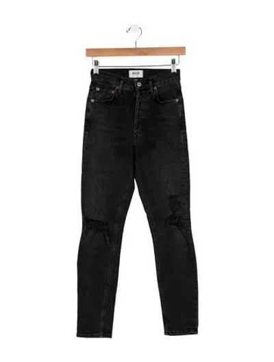 Pre-owned Agolde Mid-rise Skinny Leg Jeans In Black