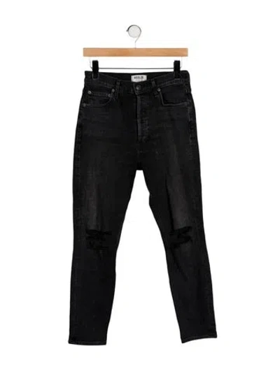 Pre-owned Agolde Mid-rise Skinny Leg Jeans In Black
