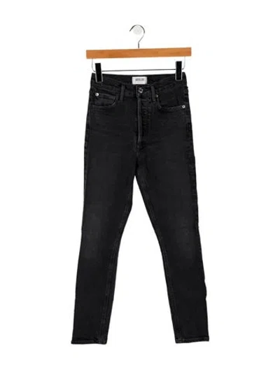 Pre-owned Agolde Mid-rise Skinny Leg Jeans In Black