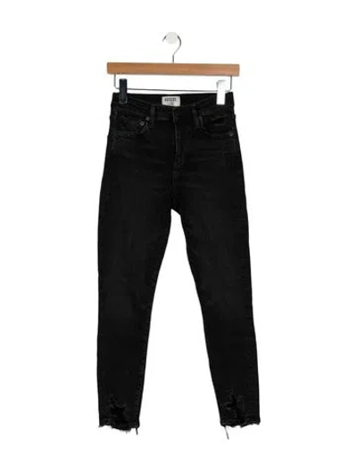 Pre-owned Agolde Mid-rise Skinny Leg Jeans In Black