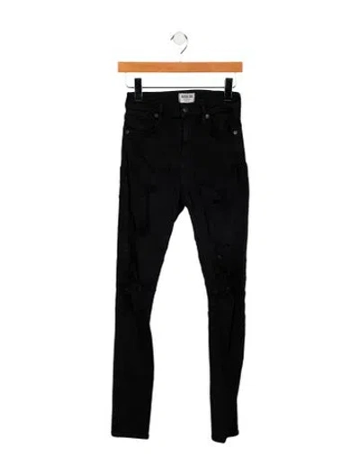 Pre-owned Agolde Mid-rise Skinny Leg Jeans In Black
