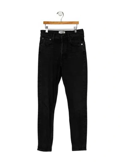 Pre-owned Agolde Mid-rise Skinny Leg Jeans In Black