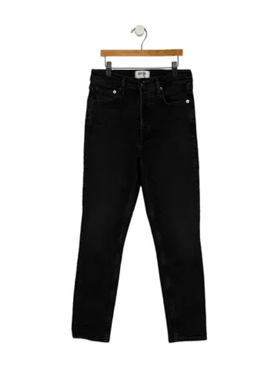 Pre-owned Agolde Mid-rise Skinny Leg Jeans In Black