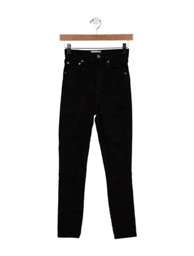 Pre-owned Agolde Mid-rise Skinny Leg Jeans In Black