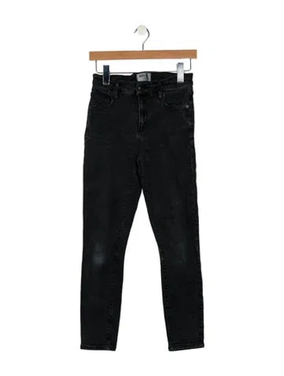 Pre-owned Agolde Mid-rise Skinny Leg Jeans In Black