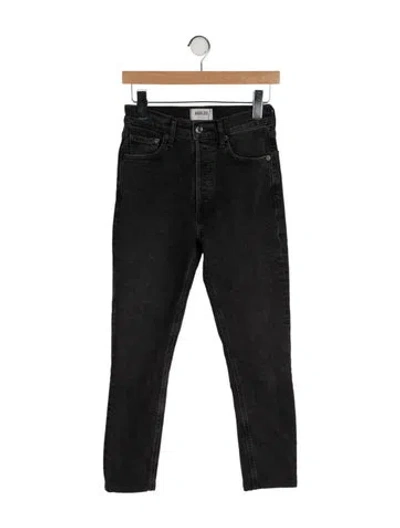 Pre-owned Agolde Mid-rise Skinny Leg Jeans In Black