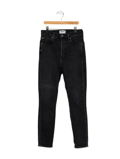 Pre-owned Agolde Mid-rise Skinny Leg Jeans In Black
