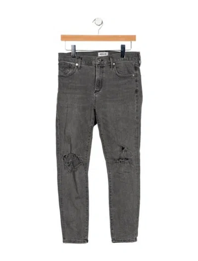 Pre-owned Agolde Mid-rise Skinny Leg Jeans In Black