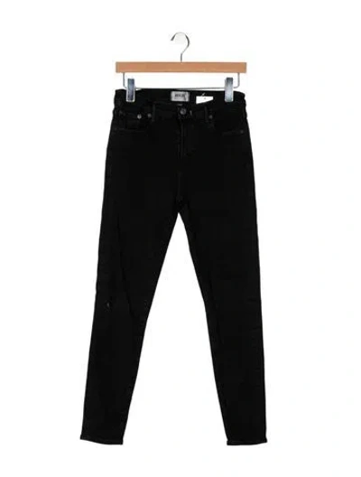 Pre-owned Agolde Mid-rise Skinny Leg Jeans In Black
