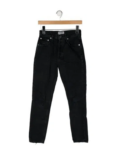 Pre-owned Agolde Mid-rise Skinny Leg Jeans In Black
