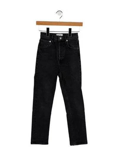 Pre-owned Agolde Mid-rise Skinny Leg Jeans In Black