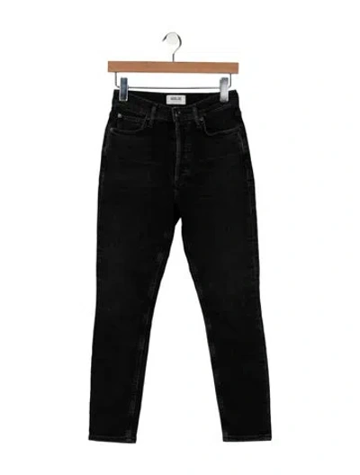Pre-owned Agolde Mid-rise Skinny Leg Jeans In Black