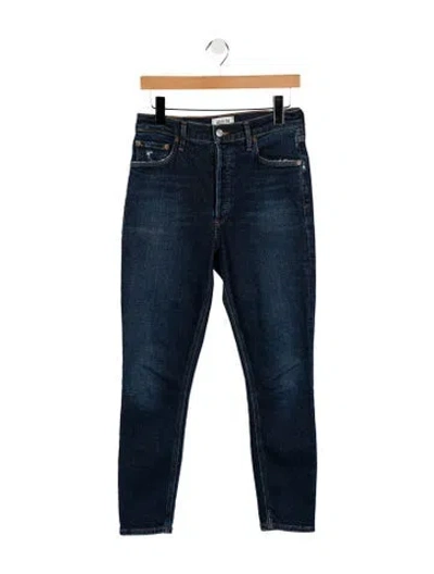 Pre-owned Agolde Mid-rise Skinny Leg Jeans In Black