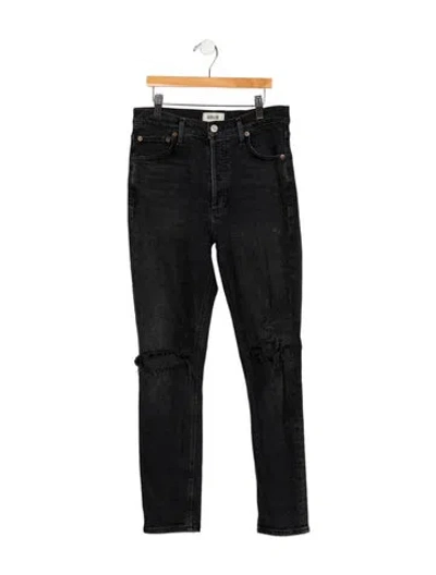 Pre-owned Agolde Mid-rise Skinny Leg Jeans In Black