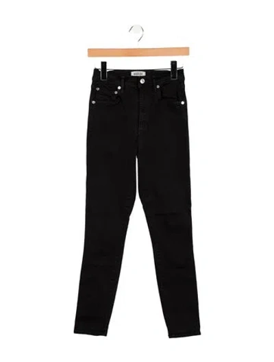 Pre-owned Agolde Mid-rise Skinny Leg Jeans In Black