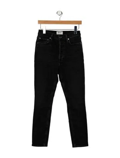 Pre-owned Agolde Mid-rise Skinny Leg Jeans In Black