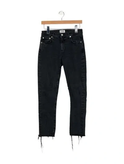 Pre-owned Agolde Mid-rise Skinny Leg Jeans In Black
