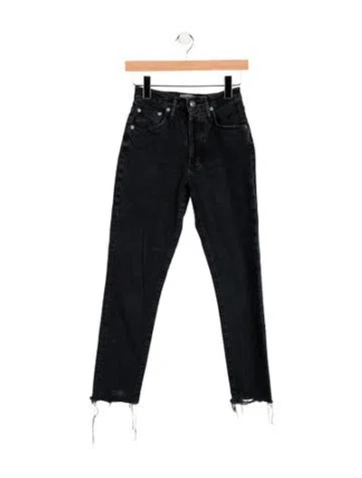 Pre-owned Agolde Mid-rise Skinny Leg Jeans In Black
