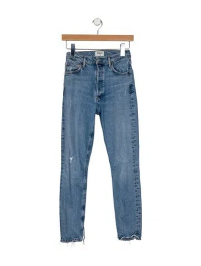Pre-owned Agolde Mid-rise Skinny Leg Jeans In Blue