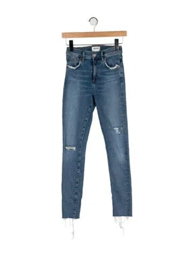 Pre-owned Agolde Mid-rise Skinny Leg Jeans In Blue