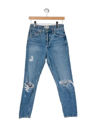Pre-owned Agolde Mid-rise Skinny Leg Jeans In Blue
