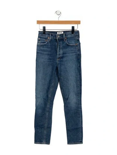 Pre-owned Agolde Mid-rise Skinny Leg Jeans In Blue