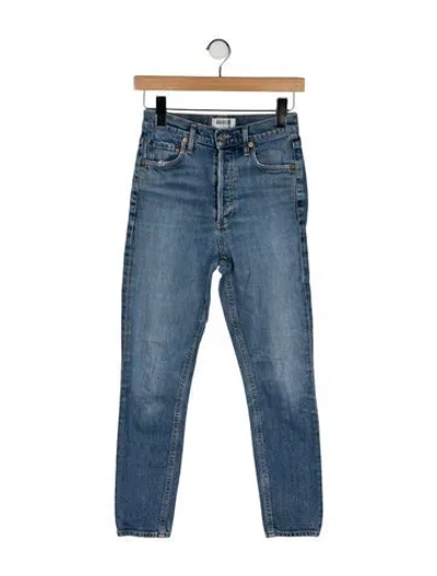 Pre-owned Agolde Mid-rise Skinny Leg Jeans In Blue