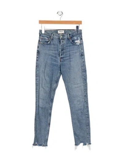 Pre-owned Agolde Mid-rise Skinny Leg Jeans In Blue