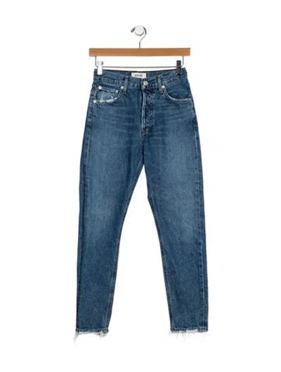 Pre-owned Agolde Mid-rise Skinny Leg Jeans In Blue